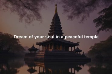 Dream of your soul in a peaceful temple