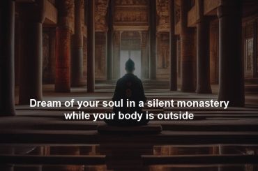 Dream of your soul in a silent monastery while your body is outside