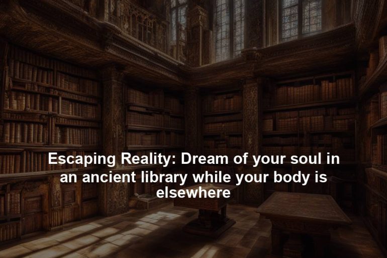 Escaping Reality: Dream of your soul in an ancient library while your body is elsewhere