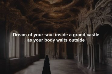 Dream of your soul inside a grand castle as your body waits outside