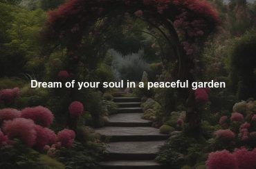 Dream of your soul in a peaceful garden