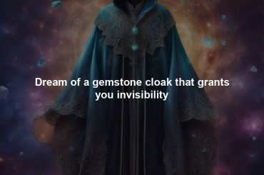 Dream of a gemstone cloak that grants you invisibility