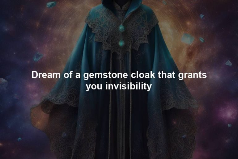 Dream of a gemstone cloak that grants you invisibility