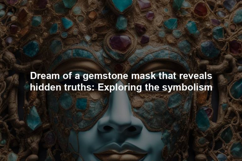 Dream of a gemstone mask that reveals hidden truths: Exploring the symbolism