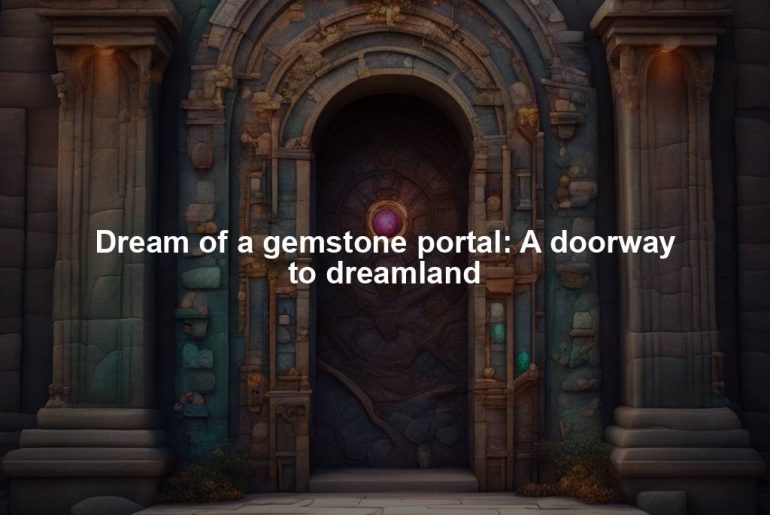 Dream of a gemstone portal: A doorway to dreamland