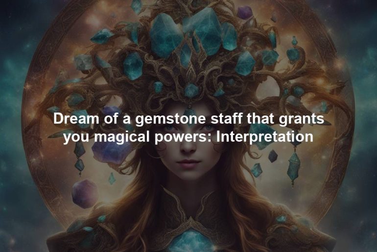 Dream of a gemstone staff that grants you magical powers: Interpretation