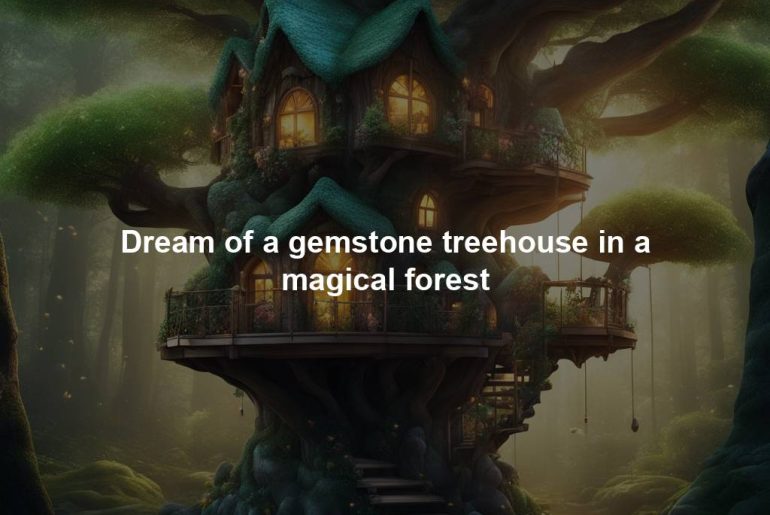 Dream of a gemstone treehouse in a magical forest