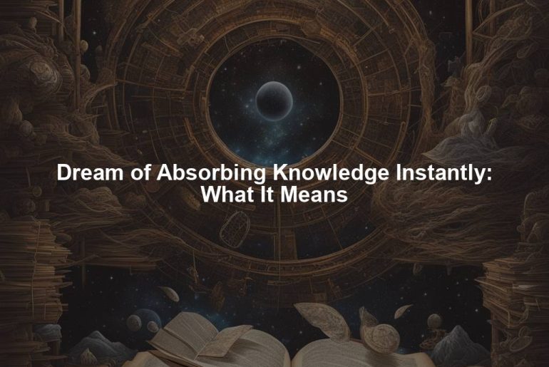 Dream of Absorbing Knowledge Instantly: What It Means