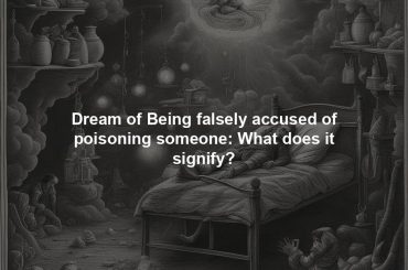 Dream of Being falsely accused of poisoning someone: What does it signify?