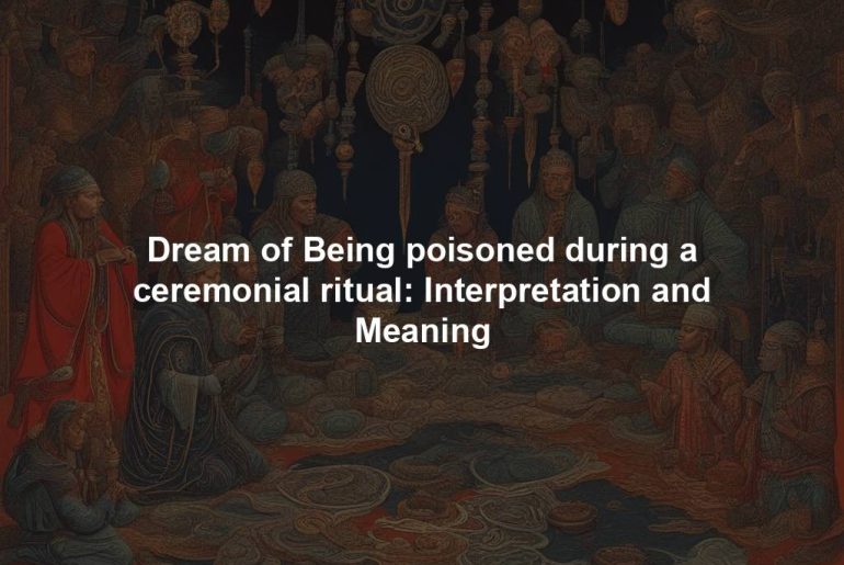 Dream of Being poisoned during a ceremonial ritual: Interpretation and Meaning