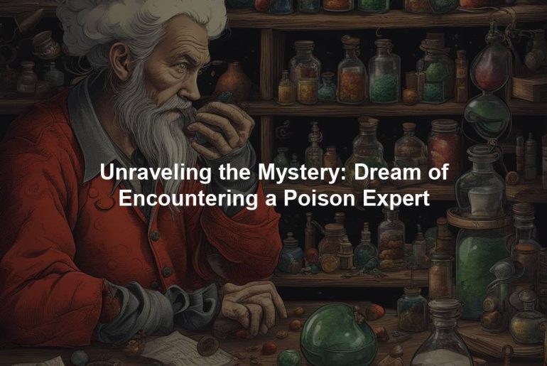 Unraveling the Mystery: Dream of Encountering a Poison Expert