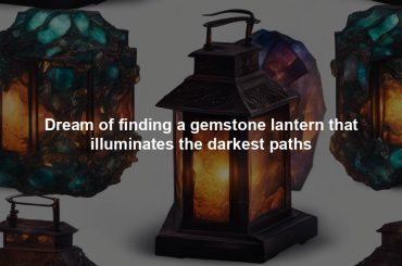 Dream of finding a gemstone lantern that illuminates the darkest paths