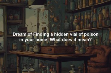 Dream of Finding a hidden vial of poison in your home: What does it mean?