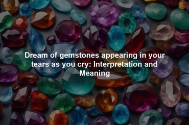 Dream of gemstones appearing in your tears as you cry: Interpretation and Meaning