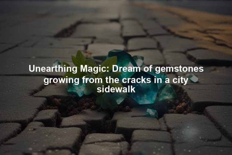 Unearthing Magic: Dream of gemstones growing from the cracks in a city sidewalk