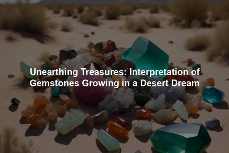 Unearthing Treasures: Interpretation of Gemstones Growing in a Desert Dream