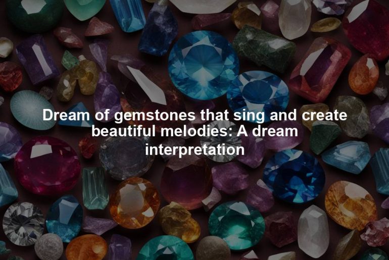 Dream of gemstones that sing and create beautiful melodies: A dream interpretation