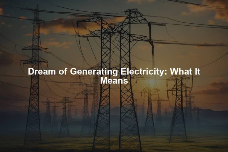 Dream of Generating Electricity: What It Means