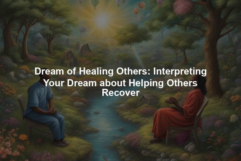 Dream of Healing Others: Interpreting Your Dream about Helping Others Recover