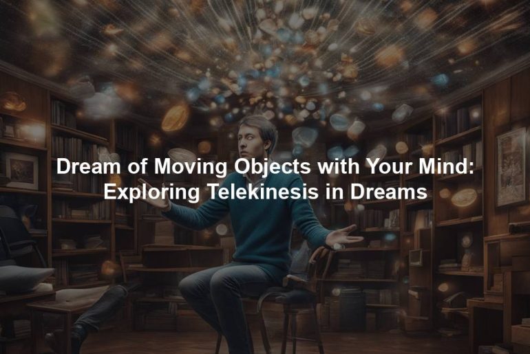 Dream of Moving Objects with Your Mind: Exploring Telekinesis in Dreams