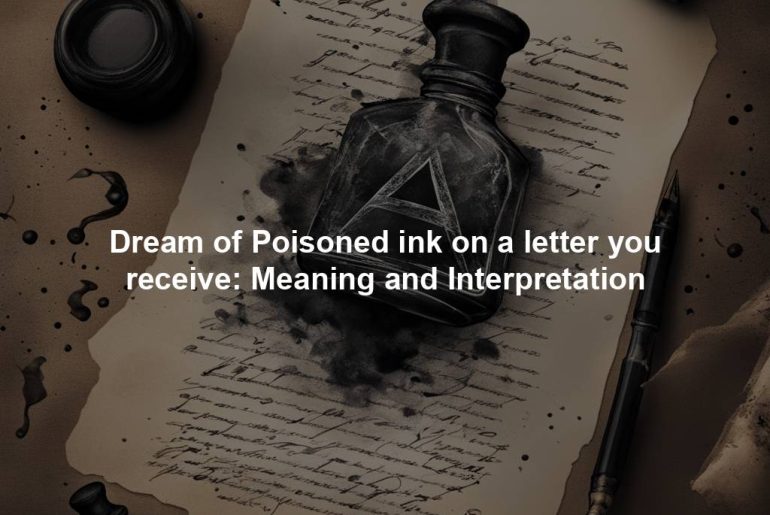 Dream of Poisoned ink on a letter you receive: Meaning and Interpretation