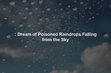 : Dream of Poisoned Raindrops Falling from the Sky