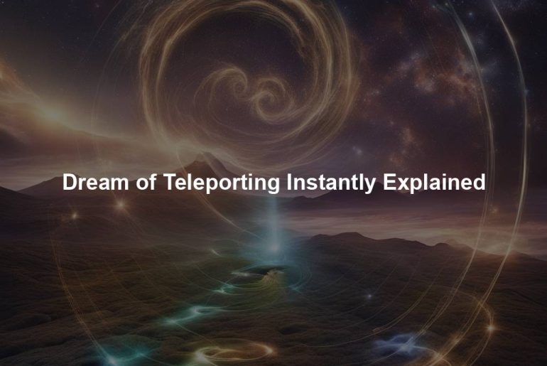 Dream of Teleporting Instantly Explained