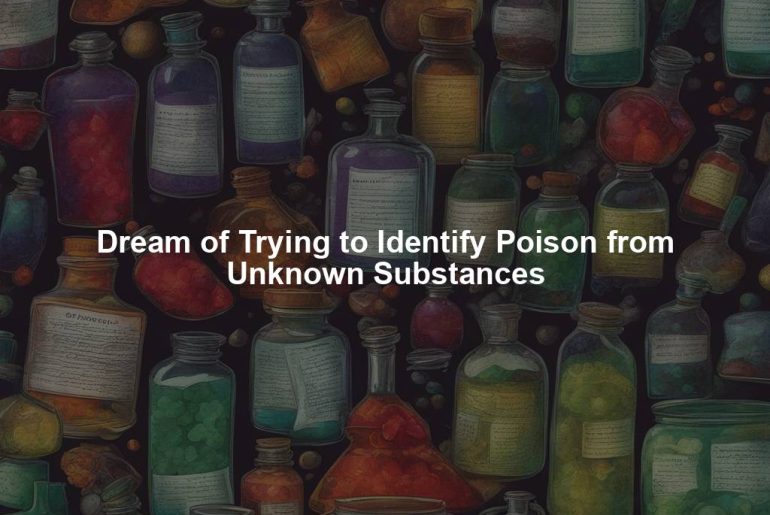 Dream of Trying to Identify Poison from Unknown Substances