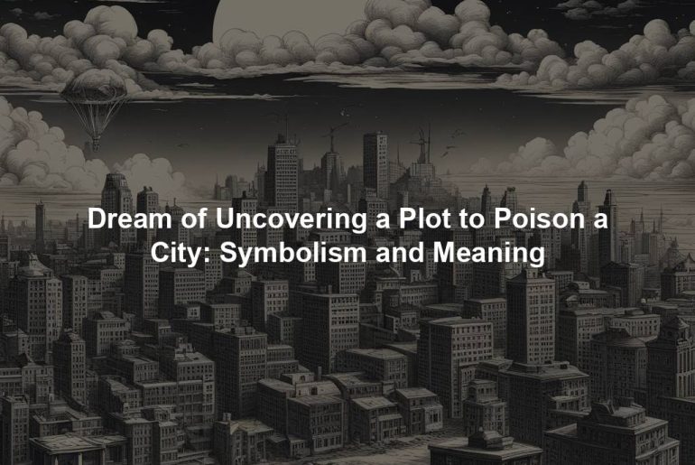 Dream of Uncovering a Plot to Poison a City: Symbolism and Meaning