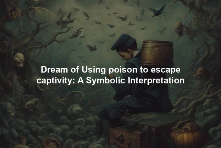 Dream of Using poison to escape captivity: A Symbolic Interpretation