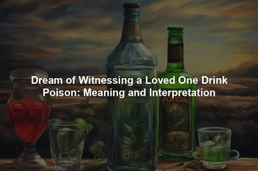 Dream of Witnessing a Loved One Drink Poison: Meaning and Interpretation