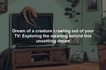 Dream of a creature crawling out of your TV: Exploring the meaning behind this unsettling dream