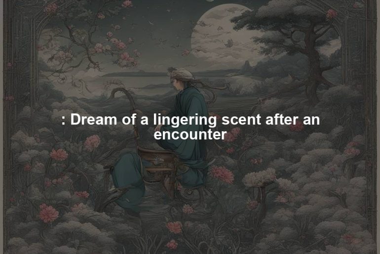 : Dream of a lingering scent after an encounter