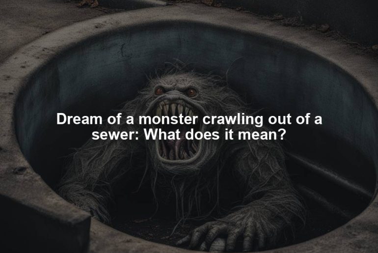 Dream of a monster crawling out of a sewer: What does it mean?