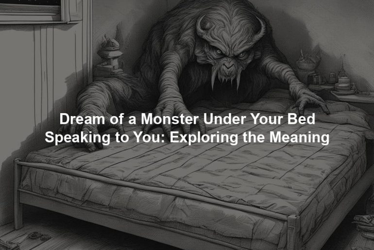 Dream of a Monster Under Your Bed Speaking to You: Exploring the Meaning