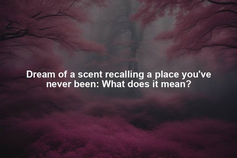 Dream of a scent recalling a place you've never been: What does it mean?