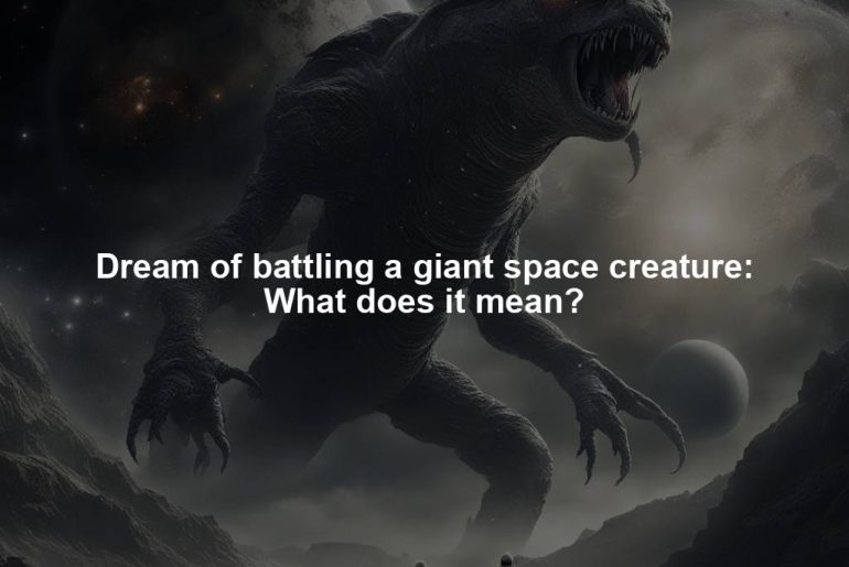 Dream of battling a giant space creature: What does it mean?