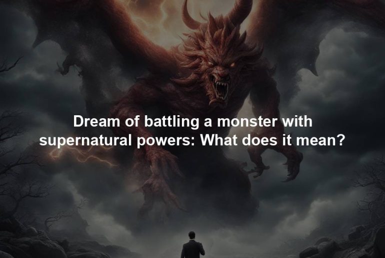 Dream of battling a monster with supernatural powers: What does it mean?