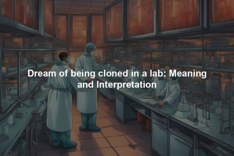 Dream of being cloned in a lab: Meaning and Interpretation