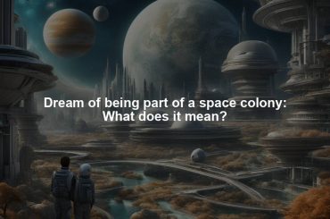 Dream of being part of a space colony: What does it mean?