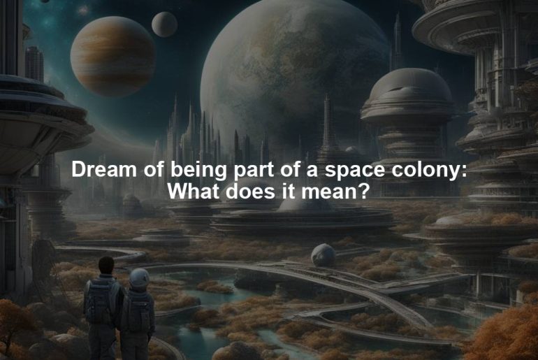 Dream of being part of a space colony: What does it mean?