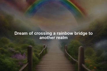 Dream of crossing a rainbow bridge to another realm