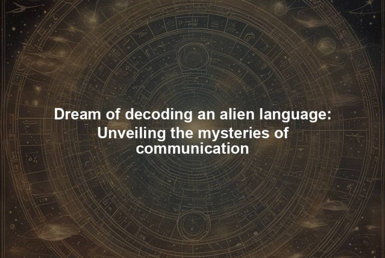 Dream of decoding an alien language: Unveiling the mysteries of communication