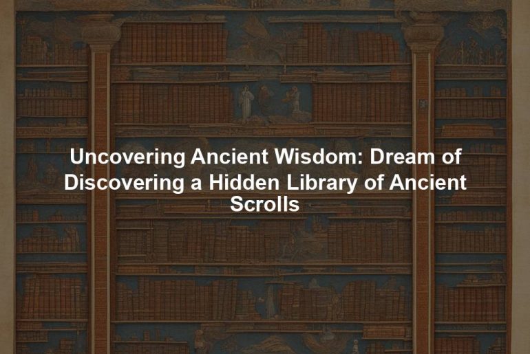 Uncovering Ancient Wisdom: Dream of Discovering a Hidden Library of Ancient Scrolls