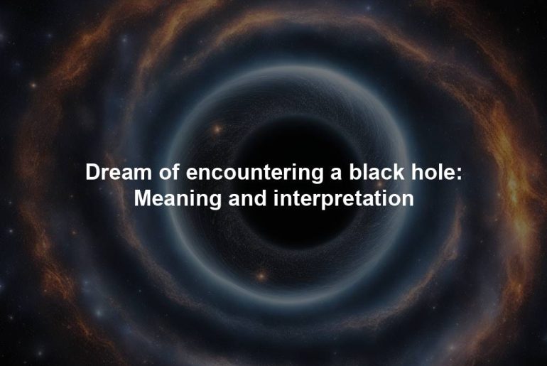 Dream of encountering a black hole: Meaning and interpretation