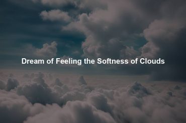 Dream of Feeling the Softness of Clouds