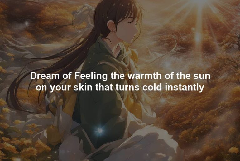 Dream of Feeling the warmth of the sun on your skin that turns cold instantly