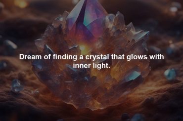 Dream of finding a crystal that glows with inner light.