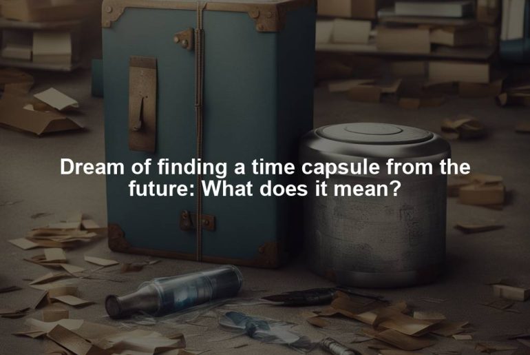 Dream of finding a time capsule from the future: What does it mean?