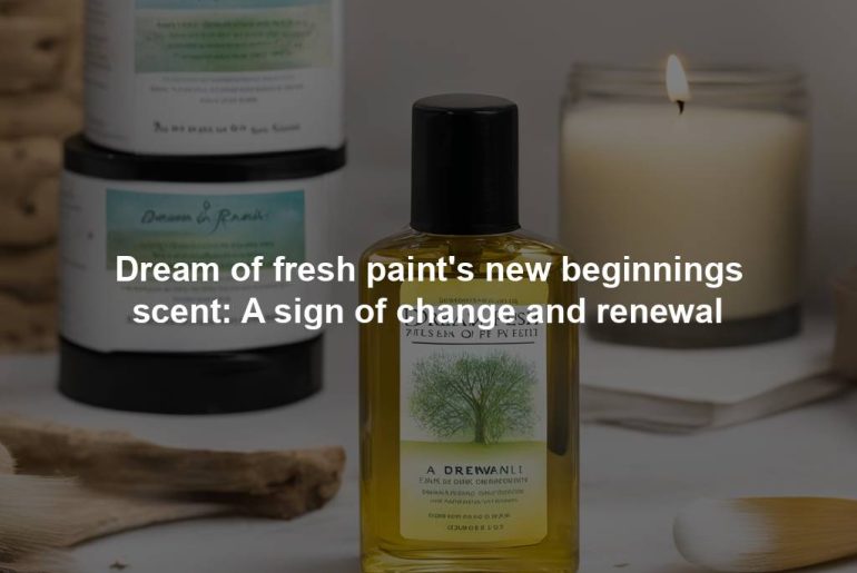 Dream of fresh paint's new beginnings scent: A sign of change and renewal